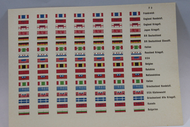 F3 Papierflaggen (1 St.) verschiedene Länder; B, BG, BRD, CDN, China, GB, I, F, GR, J, USA